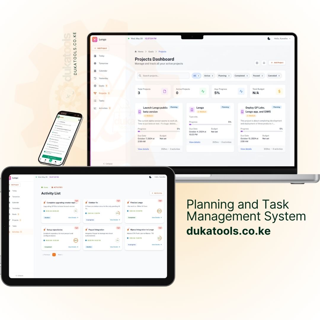 Mobile app interface for fitness planning